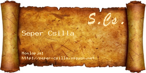 Seper Csilla névjegykártya